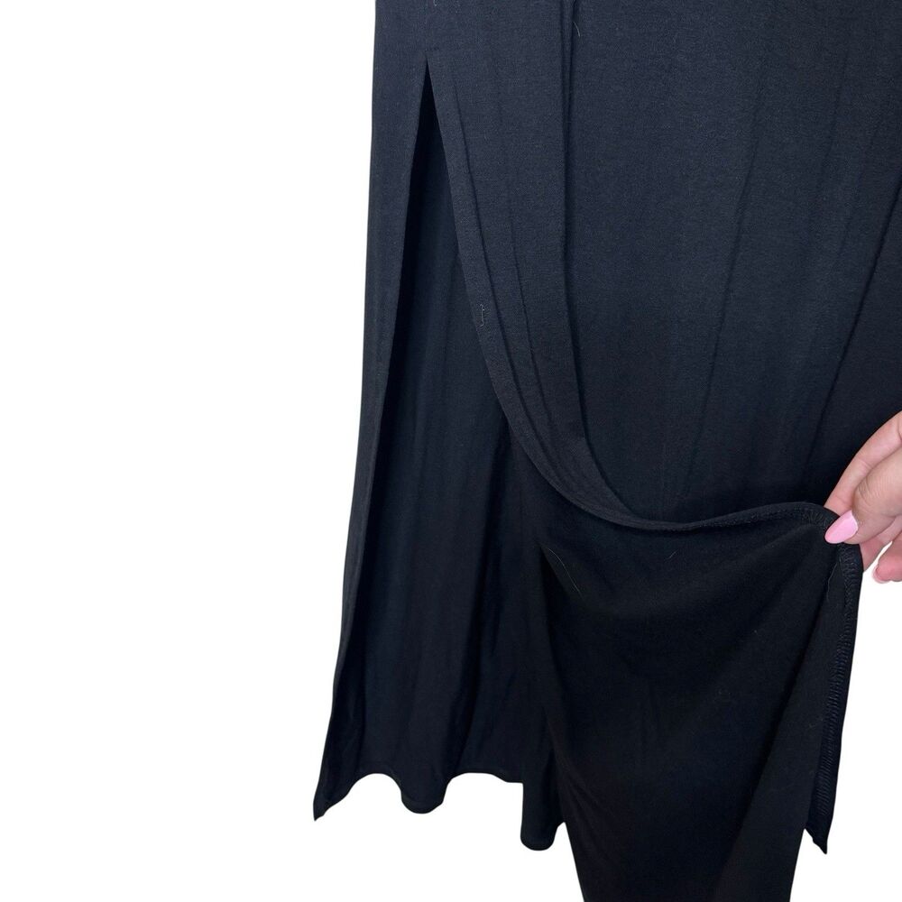 Green Envelope Los Angeles Black Maxi Dress Size L‎ Gold Hardware Resortcore EUC - Picture 4 of 6
